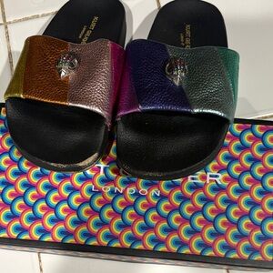 Kurt Geiger Multicolor Metallic Slides